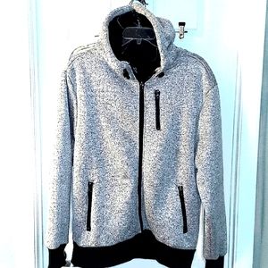 R Brand Heavy Duty Hooded Fleece Lined Jacket Mens Large